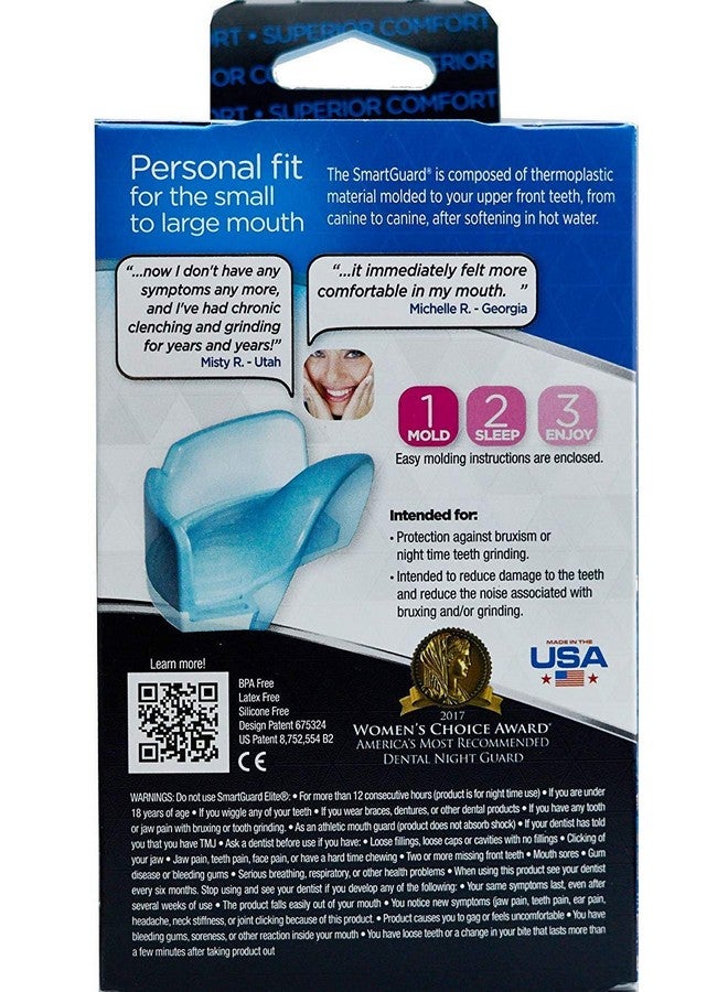 SmartGuard Dental Guard SMARTGUARD ELITE (2 Guards 1 Travel case) Front tooth Custom Anti Teeth Grinding Night Guard for Clenching - Dentist Designed - Bruxing Splint Mouth Protector for Relief of Symptoms - Image 2