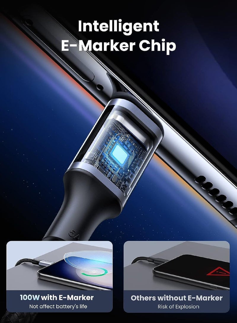 Captaintech 100W USB-C to USB-C Fast Charging Cable (6.6FT) – Compatible with iPhone 15 Series, MacBook Pro, iPad Pro, Samsung Galaxy S23/S22 Ultra, Dell XPS, Nintendo Switch & More ﻿ - Image 4