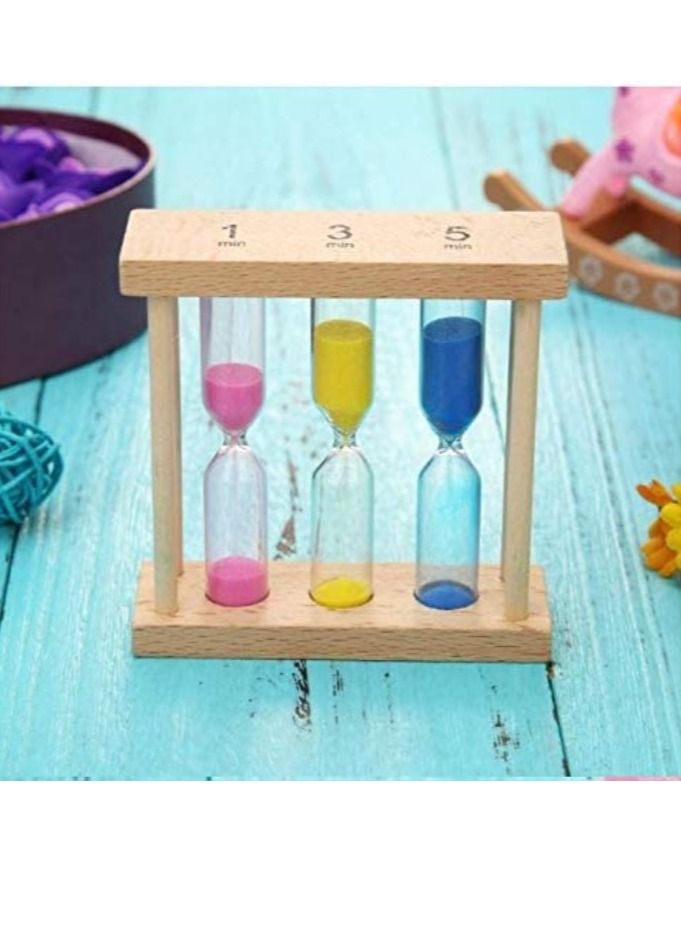 Rubik ساعة رملية بإطار خشبي مدتها 1/3/5 دقائق، هدية إبداعية عتيقة لتزيين المنزل والمكتب والمطبخ - Image 2