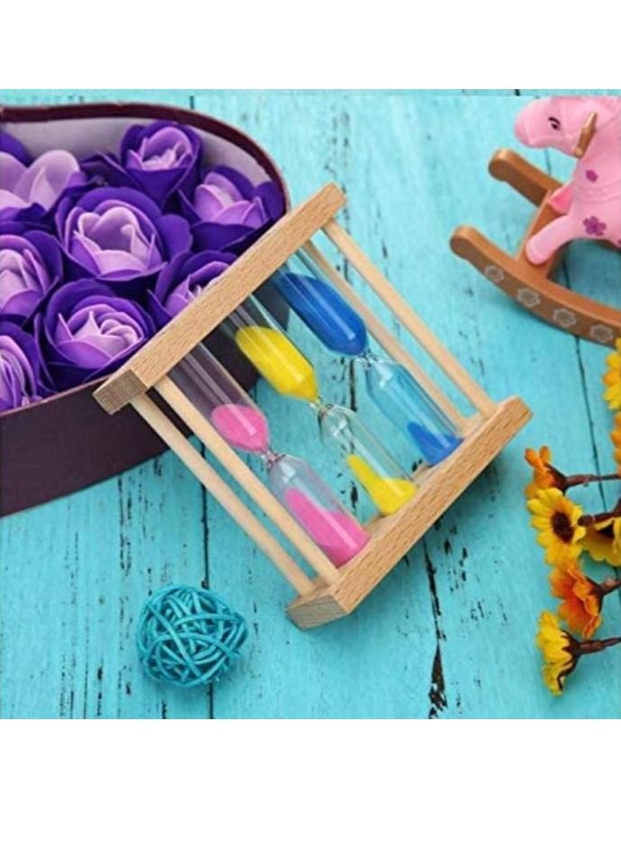 Rubik ساعة رملية بإطار خشبي مدتها 1/3/5 دقائق، هدية إبداعية عتيقة لتزيين المنزل والمكتب والمطبخ - Image 3