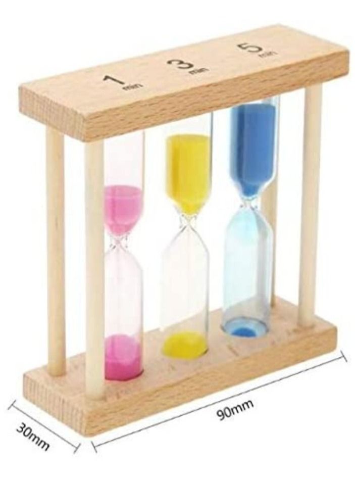Rubik ساعة رملية بإطار خشبي مدتها 1/3/5 دقائق، هدية إبداعية عتيقة لتزيين المنزل والمكتب والمطبخ - Image 5