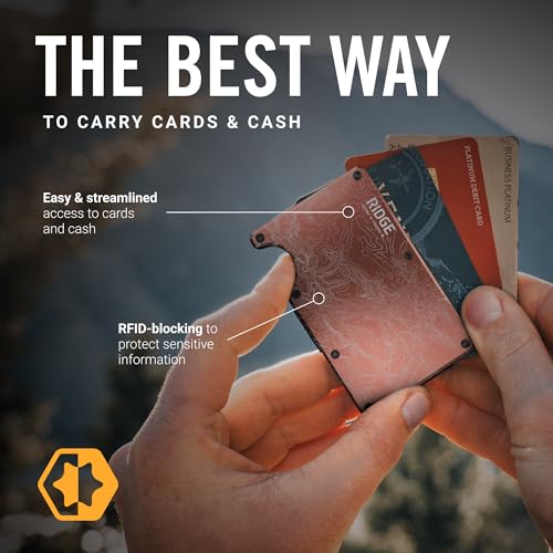 The Ridge Wallets for Men - Slim Minimalist, Front Pocket, RFID - Card Holder Wallets (The Narrows Topographic) - Image 3