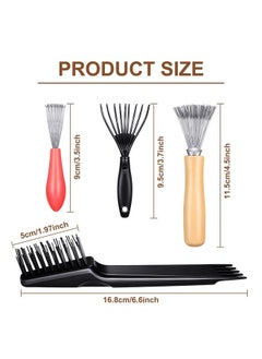 Patelai 5 Pieces Comb Cleaner Tool Set Hair Brush Cleaner Rake Comb Cleaning Brush Remove Comb Embedded Tool For Removing Hair Dust Different Combs Home And Salon Use  - Image 3