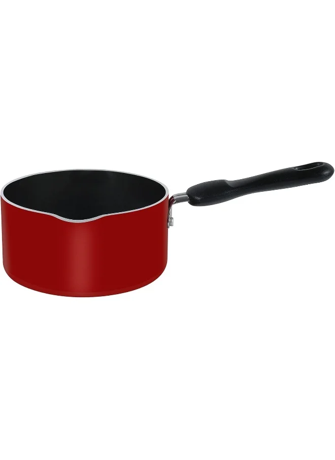 برستيج Prestige Classique Aluminium 14 CM Milk Pan | Non Stick Surface | Comfortable Grip Handle- Red