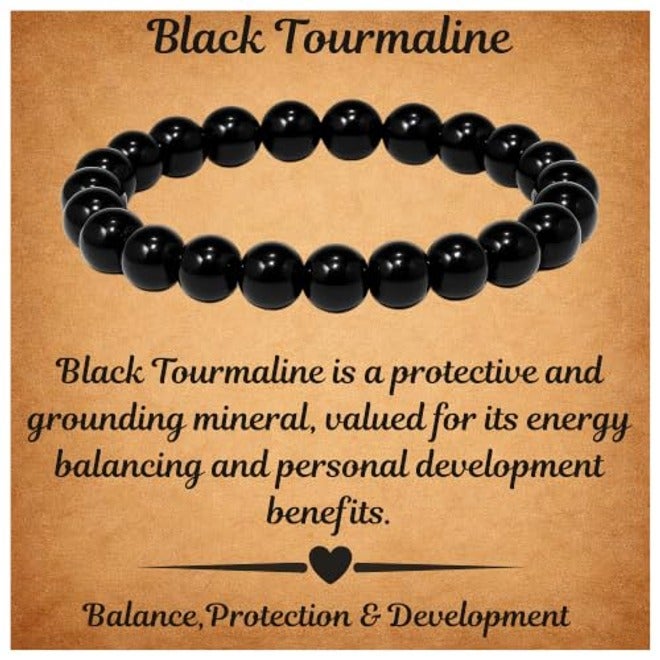 ANAYA AGATE Healing Crystal Bracelet for Women and Men – 8mm Round Beaded Chakra Bracelet for Anxiety Relief – Elastic Adjustable Size Calming Bracelet
