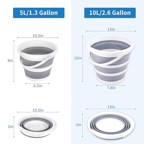 AARKRI SALES Collapsible Bucket Folding Gallon Cleaning Bucket Mop Bucket Foldable Portable Small Plastic Water Supplies for Outdoor Garden Camping Fishing Car Wash Space Saving (Multicolor) (5 L) - Image 5