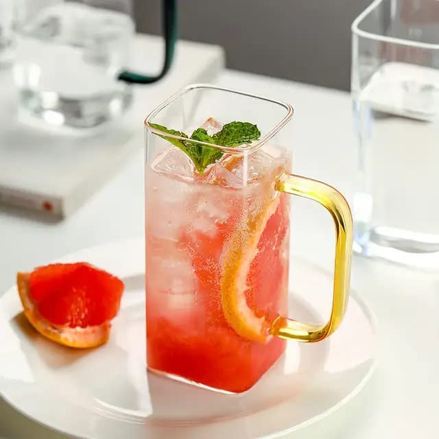 KELVEE Glass Coffee Mugs with Colored Handle Lids and Straw Pack of 1400ml Drinking Glasses Tumbler for Juice SmoothiesCocktail Home Travel Sipper Cup Kiwi - Image 4