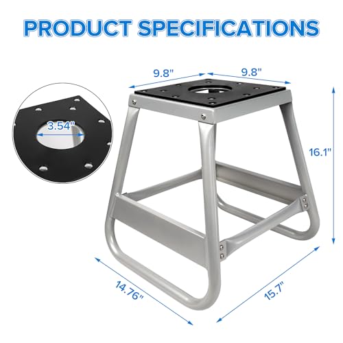 Donext Motorcycle Lift Stand Dirt Bike Stand Universal Panel Stand Moto Removable Maintenance Motocross Stand Hoist Lift Jack 600LB Capacity (Silver) - Image 2
