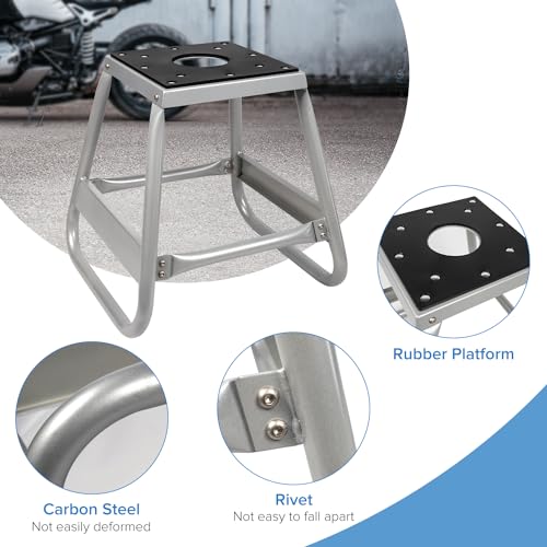 Donext Motorcycle Lift Stand Dirt Bike Stand Universal Panel Stand Moto Removable Maintenance Motocross Stand Hoist Lift Jack 600LB Capacity (Silver) - Image 3
