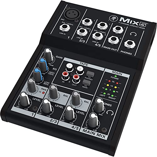 Mackie Mix5 5-Channel Compact Mixer, Black - Image 4