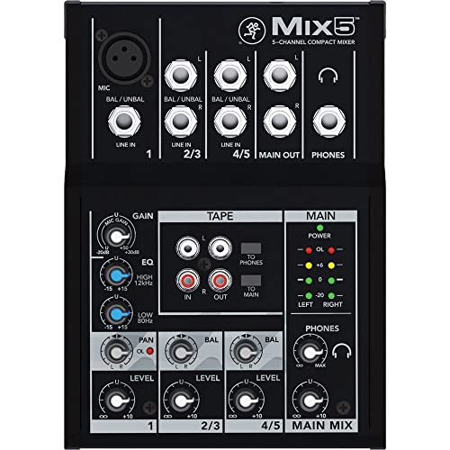 Mackie Mix5 5-Channel Compact Mixer, Black - Image 3