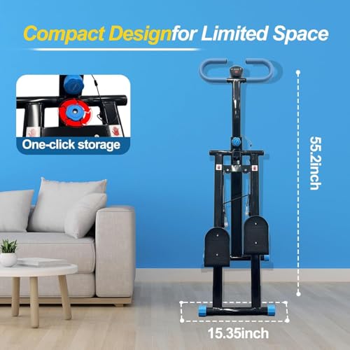 EMNDR Vertical Climber Stair Stepper for Home Workout | Cardio & Strength Training Machine | Heavy-Duty Triangular Steel Frame | Smooth & Quiet Motion | LCD Display | Supports 330 LBS (Stair Climber) - Image 2