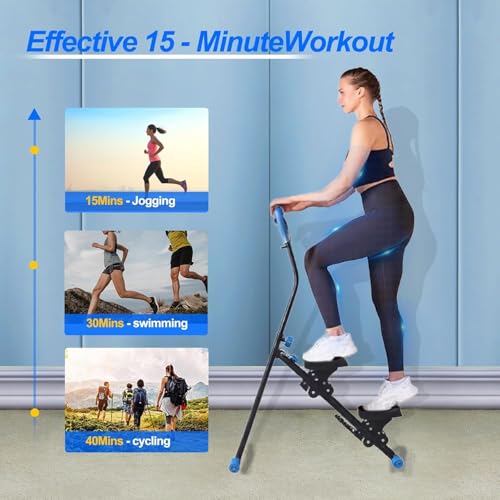 EMNDR Vertical Climber Stair Stepper for Home Workout | Cardio & Strength Training Machine | Heavy-Duty Triangular Steel Frame | Smooth & Quiet Motion | LCD Display | Supports 330 LBS (Stair Climber) - Image 4