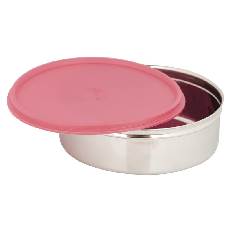 Gluman Stainless Steel 1900 ml Round Shape Multipurpose Storage Container Pink - Image 2