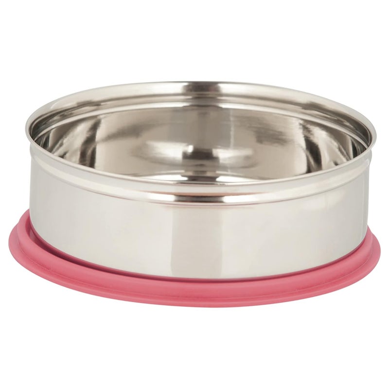 Gluman Stainless Steel 1900 ml Round Shape Multipurpose Storage Container Pink - Image 1