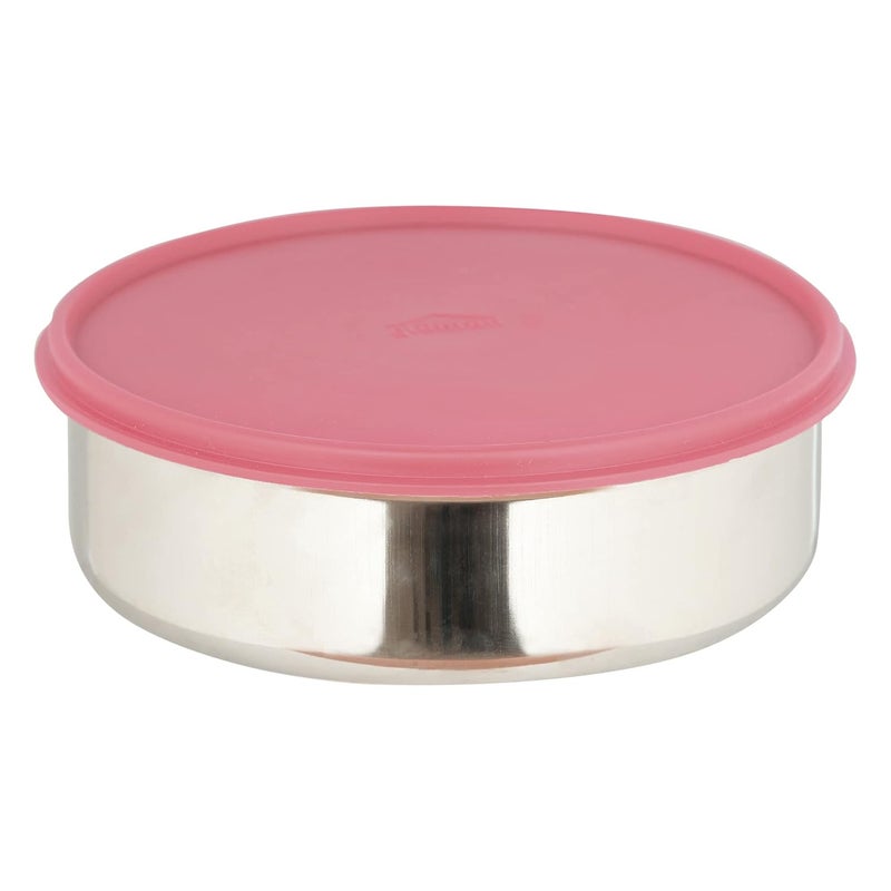 Gluman Stainless Steel 1900 ml Round Shape Multipurpose Storage Container Pink - Image 3
