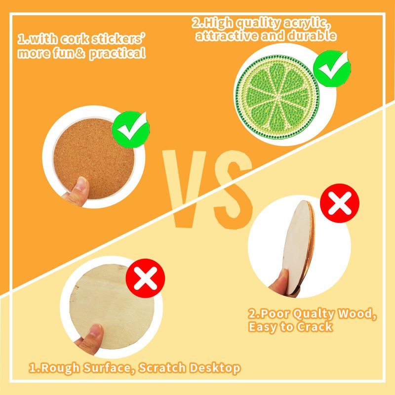 Strictly Selected Diamond Painting Coasters Handmade Diy Suit Acrylic Point Drill Heat Insulation Pad Cork Bottom Non-Slip Coasters - Image 4