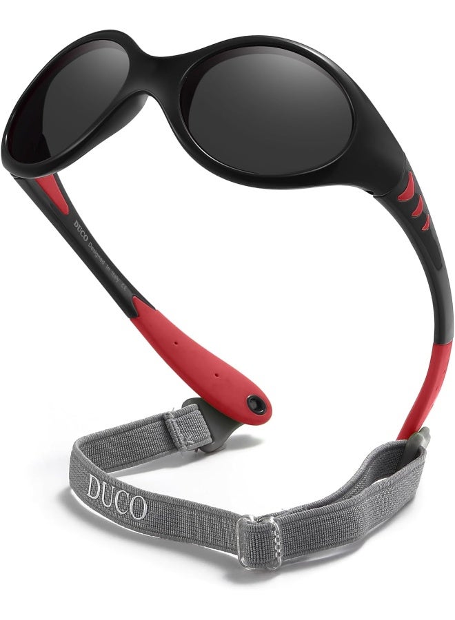 DUCO Polarized Baby Sunglasses with Strap for Newborn Toddler 0-24 Months, UV Protection Flexible Infant Sunglasses 0-2 Years - Image 1