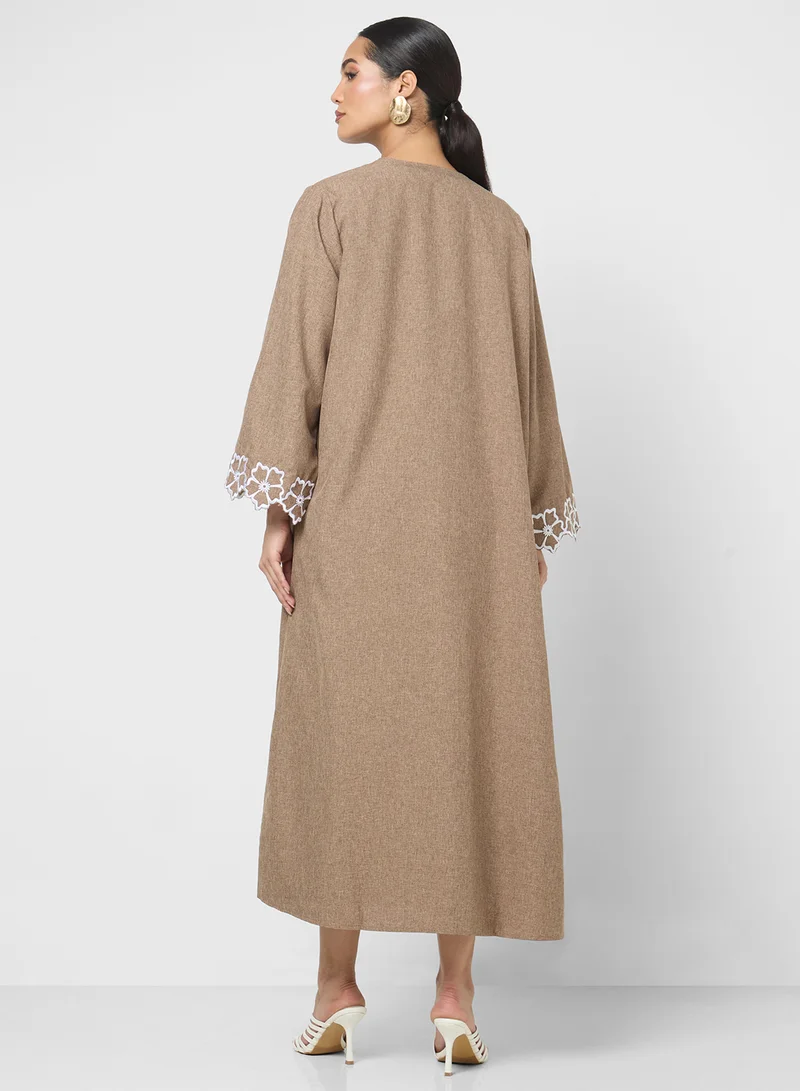 Khizana Floral Hem Abaya