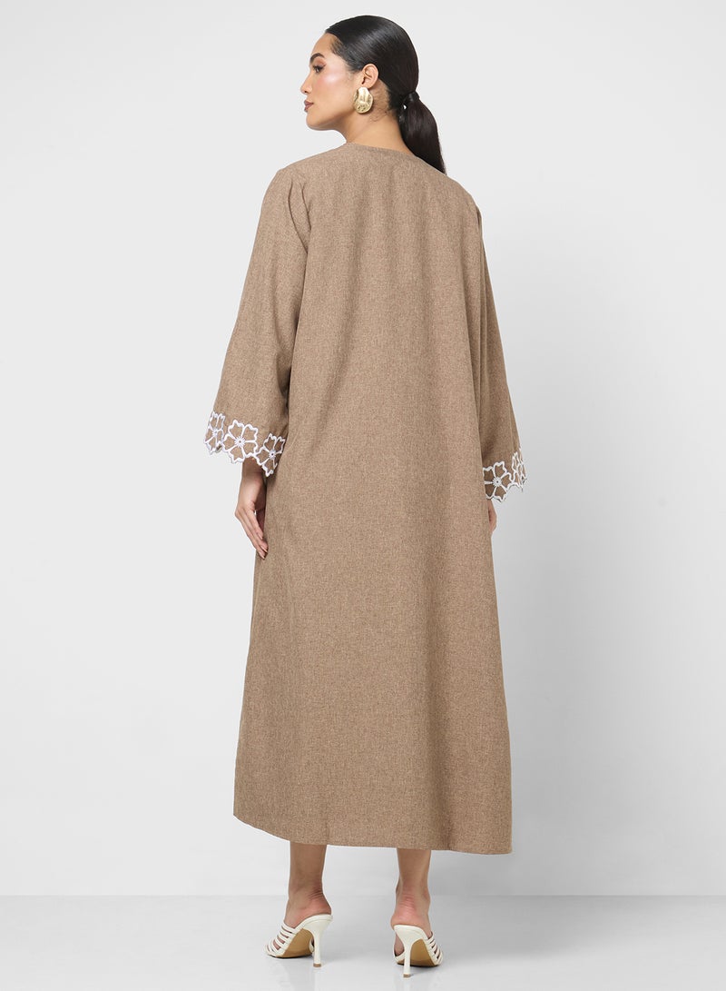 Khizana Floral Hem Abaya - Image 2