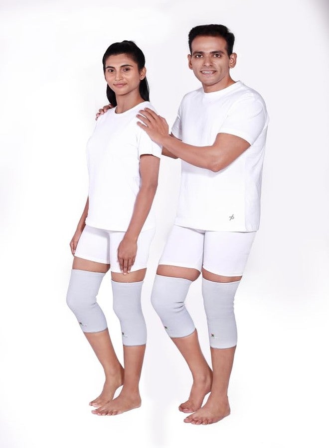 دعامة الركبة من METRO Orthotics، ضغط ممتاز، دعم فعال للركض والتمارين الرياضية والجري وتخفيف آلام المفاصل والتهاب المفاصل والتعافي من الإصابات للرجال والنساء (لون أبيض رمادي) (مقاس XL) - Image 5