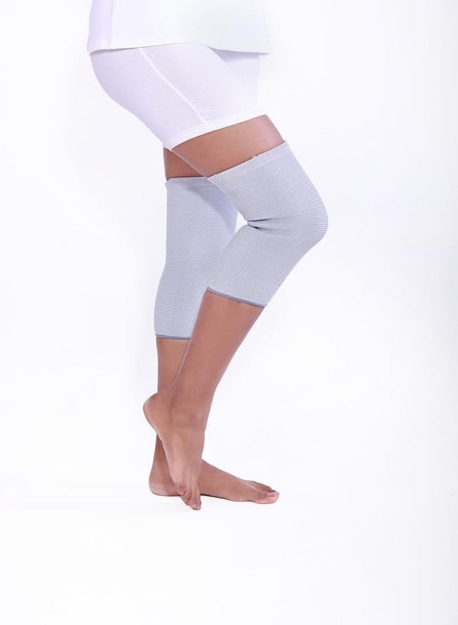 دعامة الركبة من METRO Orthotics، ضغط ممتاز، دعم فعال للركض والتمارين الرياضية والجري وتخفيف آلام المفاصل والتهاب المفاصل والتعافي من الإصابات للرجال والنساء (لون أبيض رمادي) (مقاس XL) - Image 2