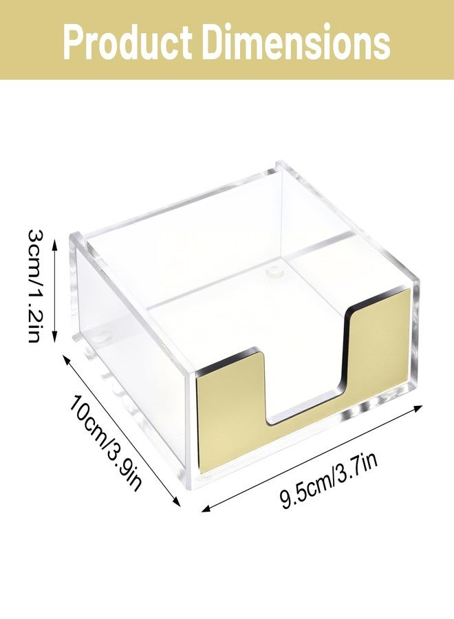 حامل ملاحظات لاصقة ذهبي من Jxiwfvl، إكسسوارات مكتبية شفافة من الأكريليك، حوامل دفاتر ملاحظات صفراء لتنظيم لوازم المكتب والمنزل (ذهبي) - Image 2