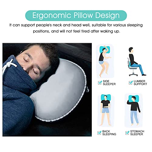 PALAY® Travel Air Pillow, Ultralight Inflatable Camping Travel Pillow, Ergonomic Inflating Pillows for Neck Lumbar Support While Camp, 50×35CM, White - Image 4