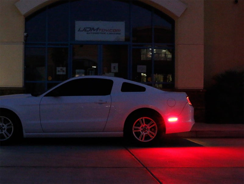 iJDMTOY Smoked Lens Red Full LED Rear Side Marker Light Kit Compatible With 2005-09 Ford Mustang, Powered by 54-SMD LED, Replace OEM Back Sidemarker Lamps - Image 4