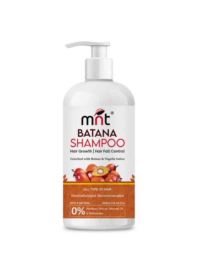 MNT Batana Shampoo with Methi Dana & Curry Leaf for Hair Fall & Dandruff Control | Strengthens and Reduces Breakage | Helps Repair Damaged Hair & Split ends | Promotes Voluminous & Thick Hair| 300 ml - Image 1