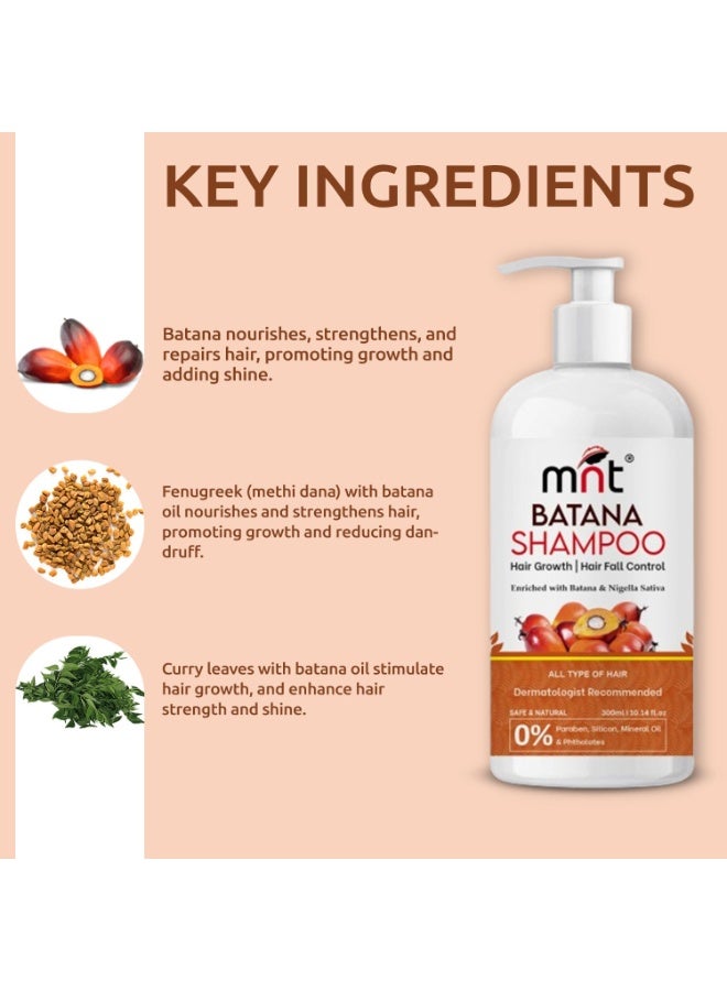MNT Batana Shampoo with Methi Dana & Curry Leaf for Hair Fall & Dandruff Control | Strengthens and Reduces Breakage | Helps Repair Damaged Hair & Split ends | Promotes Voluminous & Thick Hair| 300 ml - Image 4
