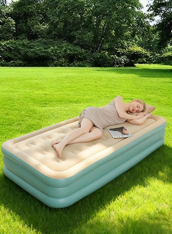 Portable waterproof thickened PVC padded camping mattress for outdoor camping, foldable single-person floor bed with automatic inflation function - Image 5