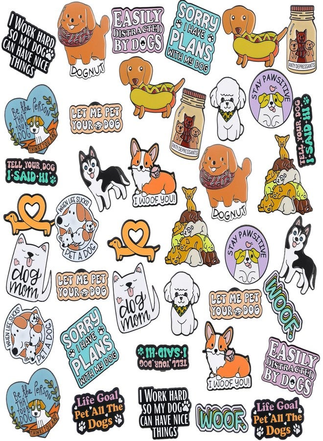 CraftyDream 40 Pcs Dog Enamel Pins for Backpacks Funny Pet Dog Lapel Pins Lovely Cute Brooch for Women Men Lovers Clothes Bags Accessories Gifts - Image 1