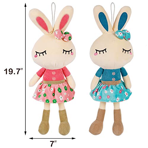 Cllayees Set of 2 Easter Bunny Plush for Kids 183 Easter Stuffed Animal Big Rabbit Toys Cute Birthday Gifts for Boy Girl Pink Blue - Image 5