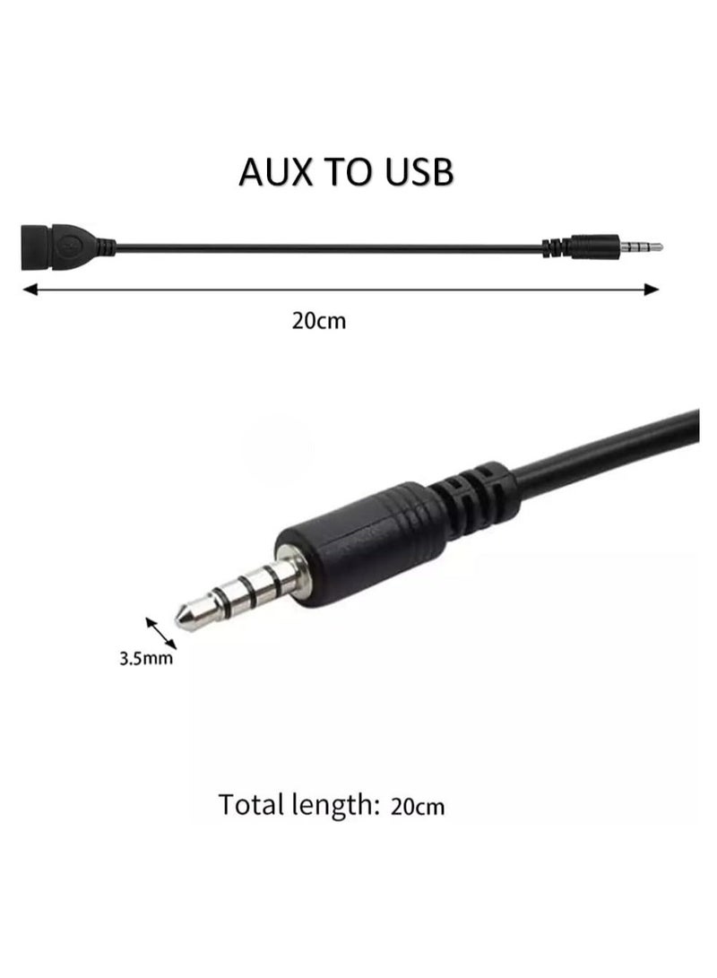 Yesido Car AUX to USB Adapter 3.5mm Male Audio Jack to USB 2.0 Female Converter Cable for Enhanced Connectivity  - Image 3