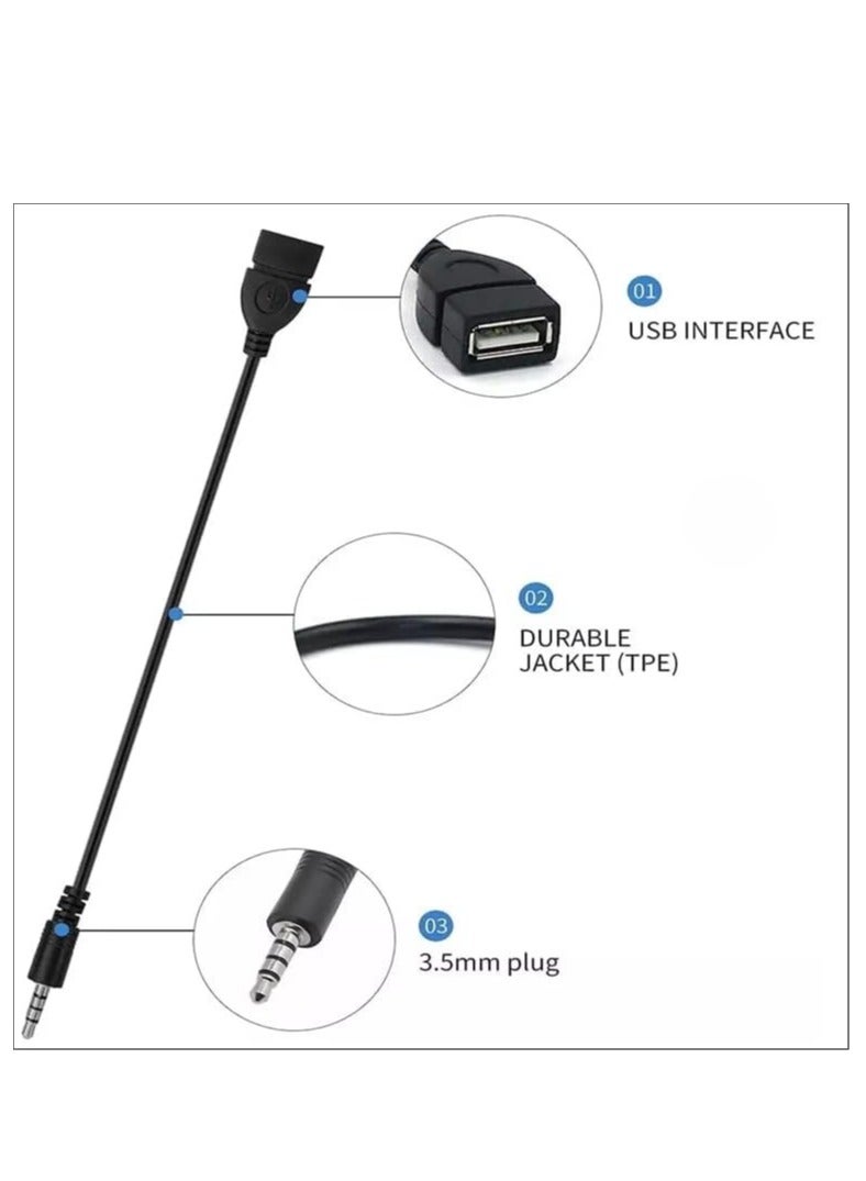 Yesido Car AUX to USB Adapter 3.5mm Male Audio Jack to USB 2.0 Female Converter Cable for Enhanced Connectivity  - Image 4