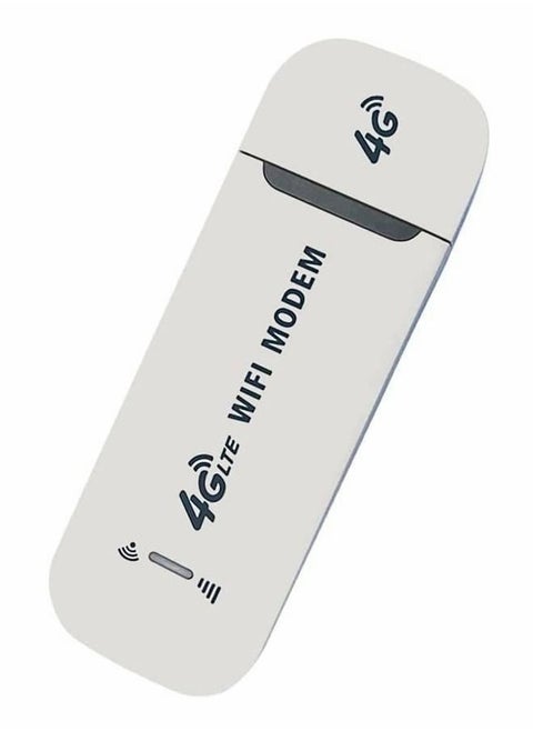 Portable USB Wifi Dongle 4G USB Modem WiFi Router USB Dongle 150Mbps with SIM Card Slot Car Hotspot Pocket Mobile WiFi (White)