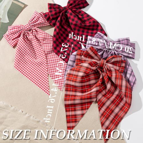 FDBJulyy Hair Bows 4 PCS Hair Bows for Women Girls,Bow-knot Hair Clips for Women Thick Hair & Thin Hair,Nonslip Bows Claw Clips - Image 2