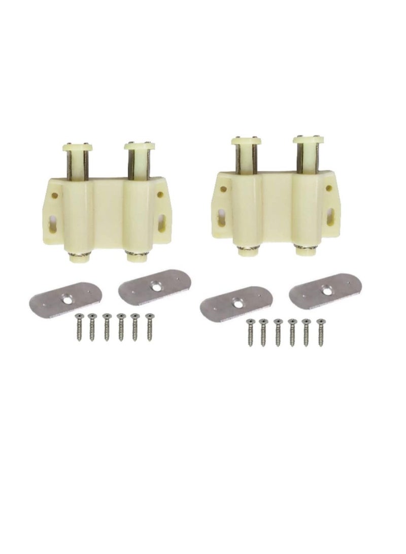 Magnetic Door Catcher Cabinet Closet Catches with SS Screws for Home Kitchen Bathroom Office Furniture (Double White, Pack of 2) - Image 1