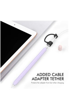 Excefore Case Skin Silicone Sleeve Cover Added Cable Adapter Tether Kit Compatible for Apple Pencil 1st Generation  - Image 4