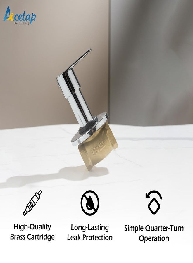 Acetap ACE - 02 Series Brass 25mm (1 Inch) Concealed Flush Valve, Chrome-Plated Toilet On/Off Valve with Wall Flange, Female Thread, Easy Installation, Durable Water Control Tap (Pack of 1 Pcs) - Image 2