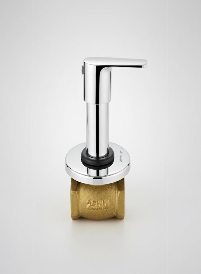 Acetap ACE - 02 Series Brass 25mm (1 Inch) Concealed Flush Valve, Chrome-Plated Toilet On/Off Valve with Wall Flange, Female Thread, Easy Installation, Durable Water Control Tap (Pack of 1 Pcs) - Image 1