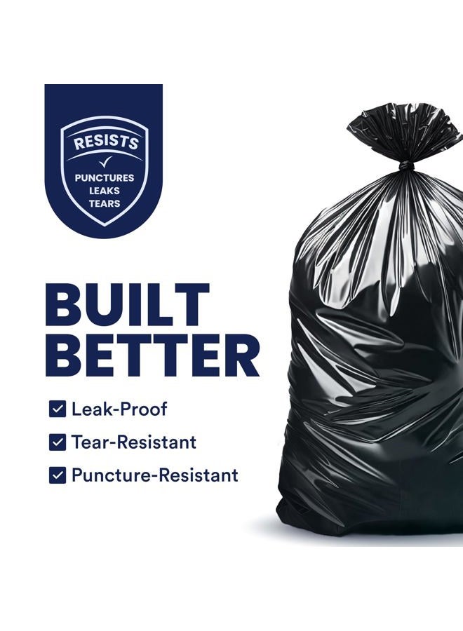 Plasticplace 55-60 Gallon Trash Bags │ 1.0 Mil │ Black Heavy Duty Garbage Can Liners │ 38” x 58” (100 Count) - Image 2