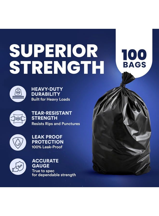 Plasticplace 55-60 Gallon Trash Bags │ 1.0 Mil │ Black Heavy Duty Garbage Can Liners │ 38” x 58” (100 Count) - Image 4