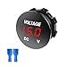 Gasedin DC 1224 V Voltmeter Gauge Mini Digital Display LED Voltage Meter Gauge with Round Panel Waterproof Battery Monitor Indicator for Car Boat Marine Truck Red - Image 2