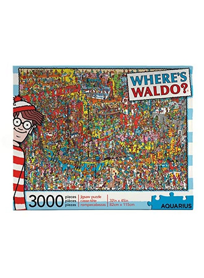 Aquarius Where'S Waldo (3000 Piece Jigsaw Puzzle) Officially Licensed Where'S Waldo Merchandise & Collectibles Glare Free Precision Fit 32 X 45 Inches - Image 1