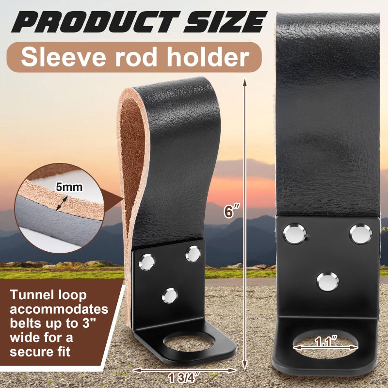 Yaocom 2 Pcs Sleeve Bar Holders Spud Wrench Holders #3004 Original Handcrafted Durable Tunnel Loops Accommodate Belt 3" in Width Black Ironworker Tool Fit All Connecting Rod with Proper Locking Collar - Image 2