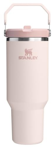 STANLEY IceFlow 2.0 Flip Straw Tumbler with Handle 40 oz | Twist On Lid and Flip Up Straw | Leak Resistant Water Bottle | Insulated Stainless Steel | BPA-Free | Rose Quartz - Image 1