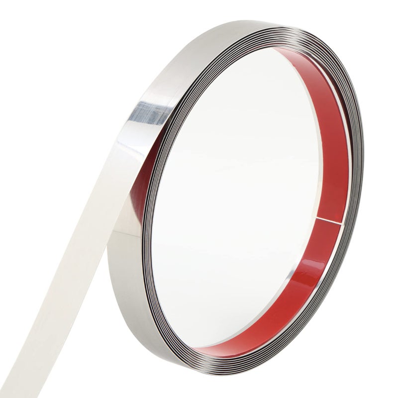 Trimold Stainless Steel Wall Molding Trim Peel and Stick Flexible SelfAdhesive Metal Trim for Ceiling Mirror Frame and More MirrorLike Finish Metallized Silver
