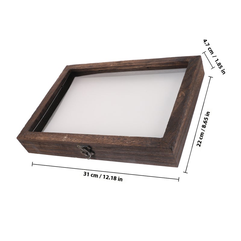 2 Sets Display Box Insect Display Case Box with - 12.18X8.65X1.57in Wood Specimen Storage Frame for Butterfly and Collection - Image 2